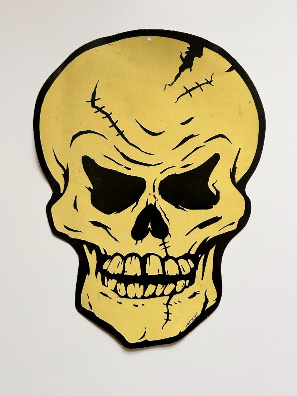 Vintage Halloween Amscan Glow-in-the-Dark Skull Die Cut